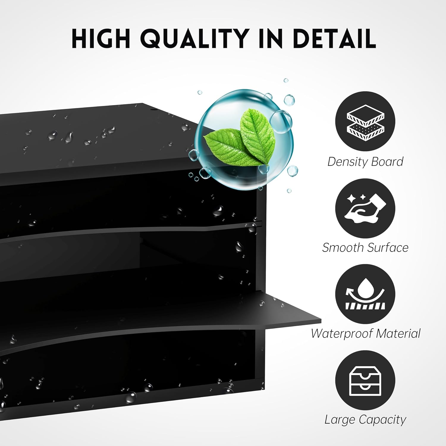 Wooden Desk Organizer - 3 Tier Paper File Organizer for Office, School &amp; Home, Black